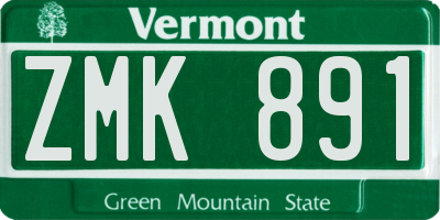 VT license plate ZMK891