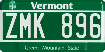 VT license plate ZMK896