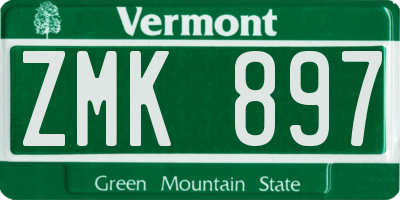 VT license plate ZMK897