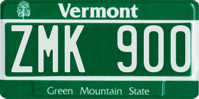 VT license plate ZMK900