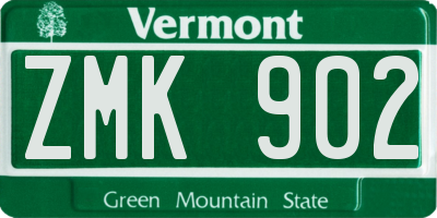 VT license plate ZMK902