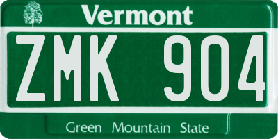 VT license plate ZMK904