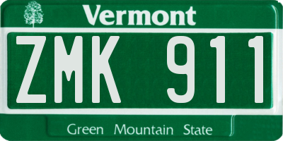 VT license plate ZMK911