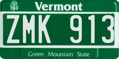 VT license plate ZMK913