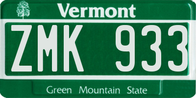 VT license plate ZMK933