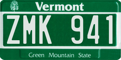 VT license plate ZMK941