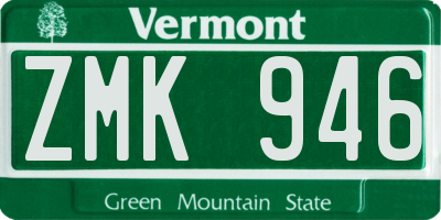 VT license plate ZMK946