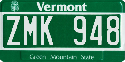 VT license plate ZMK948