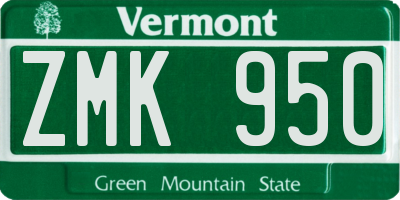 VT license plate ZMK950