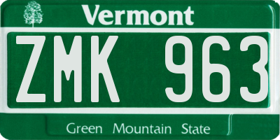VT license plate ZMK963