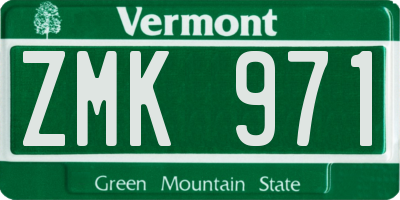 VT license plate ZMK971