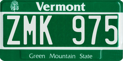 VT license plate ZMK975