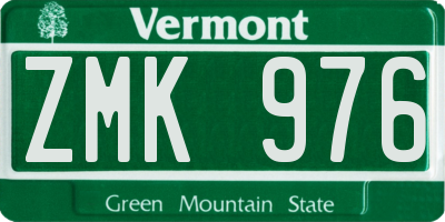 VT license plate ZMK976