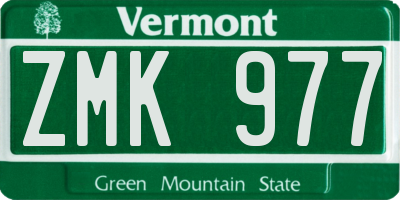 VT license plate ZMK977