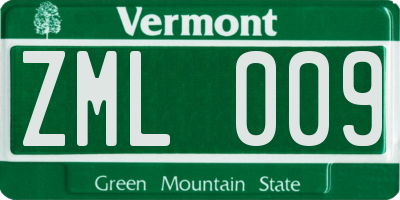 VT license plate ZML009