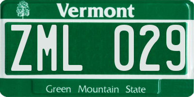 VT license plate ZML029