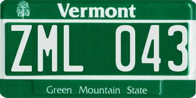 VT license plate ZML043
