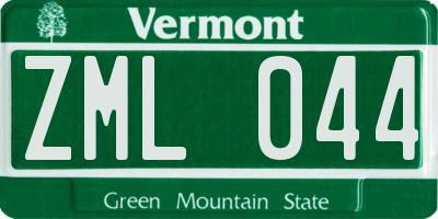 VT license plate ZML044