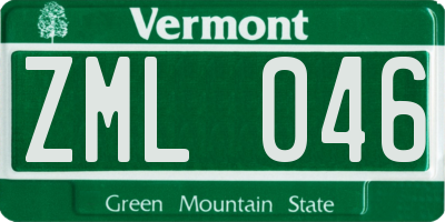VT license plate ZML046