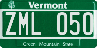 VT license plate ZML050