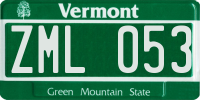 VT license plate ZML053