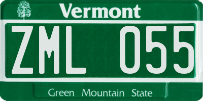 VT license plate ZML055
