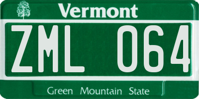 VT license plate ZML064
