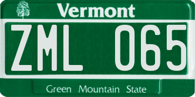 VT license plate ZML065