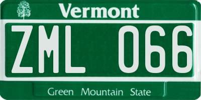 VT license plate ZML066