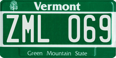 VT license plate ZML069