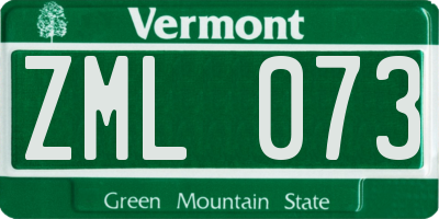 VT license plate ZML073