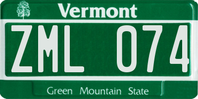 VT license plate ZML074