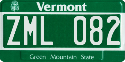 VT license plate ZML082