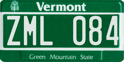 VT license plate ZML084
