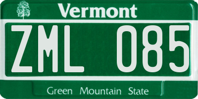 VT license plate ZML085