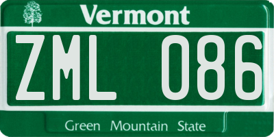 VT license plate ZML086