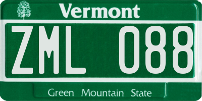 VT license plate ZML088