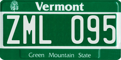 VT license plate ZML095