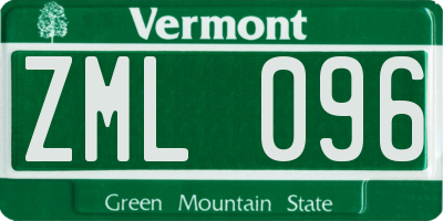 VT license plate ZML096