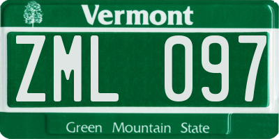 VT license plate ZML097