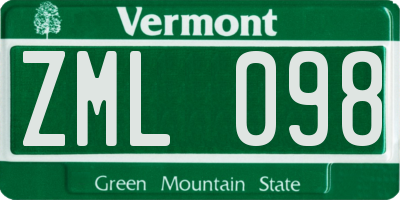 VT license plate ZML098