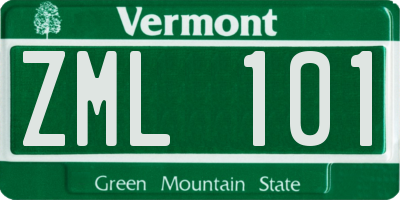 VT license plate ZML101