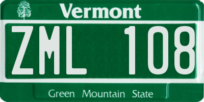 VT license plate ZML108
