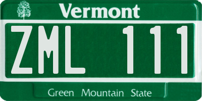 VT license plate ZML111
