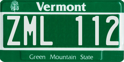 VT license plate ZML112