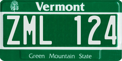 VT license plate ZML124