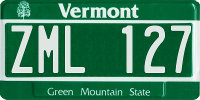 VT license plate ZML127