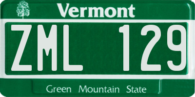 VT license plate ZML129