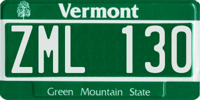 VT license plate ZML130