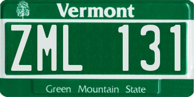 VT license plate ZML131
